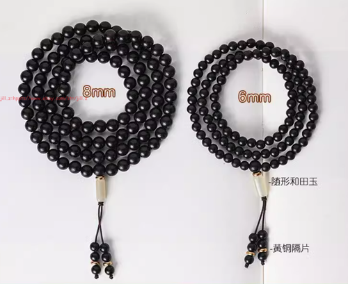 New 8MM Black Sandalwood Buddha Sandalwood Mala Buddhist 108 Prayer Beads Rosary - Picture 3 of 14