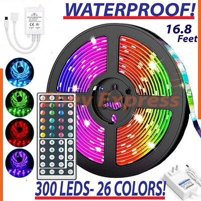 EBEYEXPRESS Led Strip Lights 16.4ft RGB Led Room Lights 5050 Led Tape Lights Color Changing
