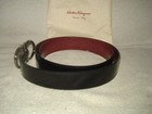 100% AUTHENTIC NEW MEN FERRAGAMO GANCINI LOGO REVERSIBLE LEATHER BELT ONE SIZE — photo 3