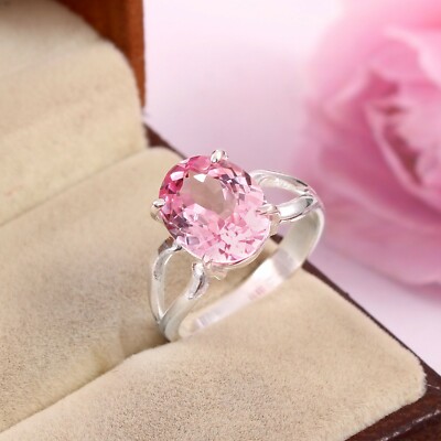 Morganite Ring Oval Cut Gemstone Ring Wedding Ring