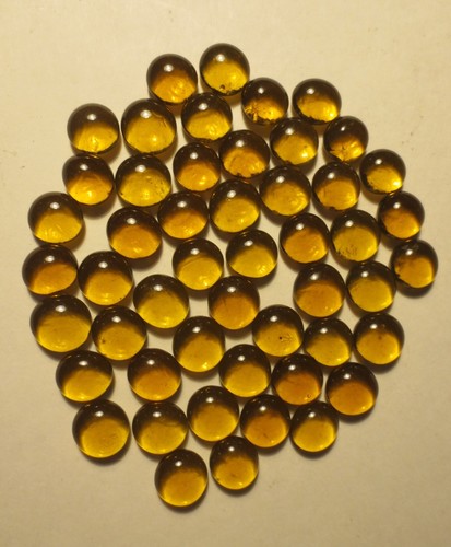 LOT of 50 AMBER GLASS *12-13mm DOME TILE CABOCHONS, HALF ROUND FLAT BACK, CRAFTS - Picture 12 of 23