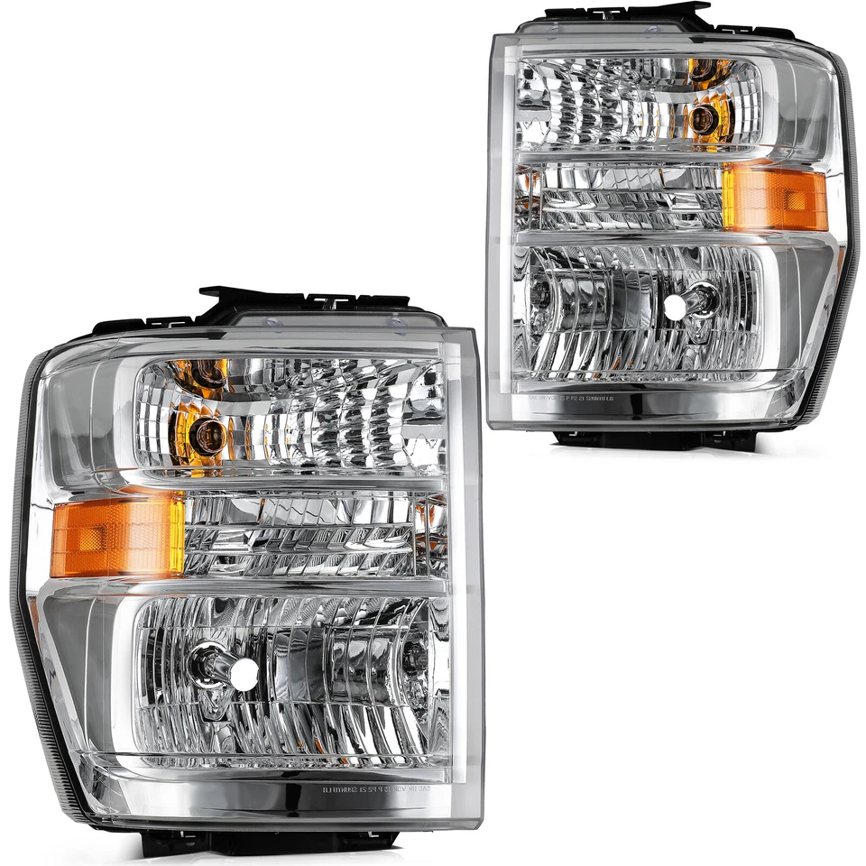 Chrome Housing Headlights Assembly For 2008-2021 Ford E-350 E-450 Super Duty - Изображение 2 из 4