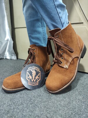 American Rough out Brown Leather boot. US Army Boot, Lower Boot, Ankle Boot