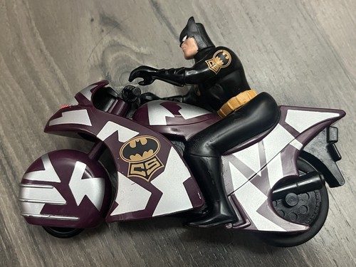 VTG Batman Burgundy Silver Batcycle Motorcycle Figure VTG 1992 DC Comics Kenner - Picture 3 of 14