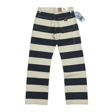 BOB DONG 16oz Motorcycle Prisoner Pants For Men Biker Striped Trousers Rider New