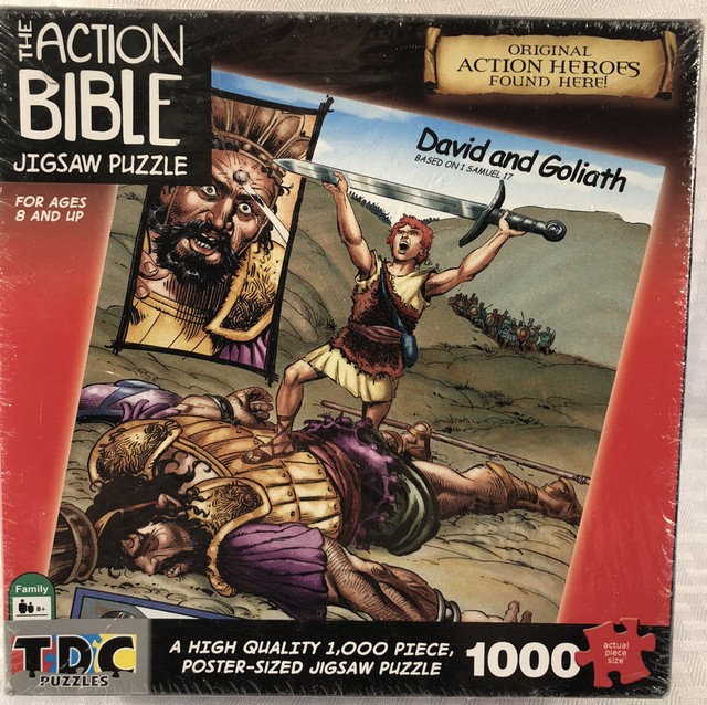 TDC Games Action Bible Jigsaw PUZZLE 1000 pcs DAVID & GOLIATH by Sergio