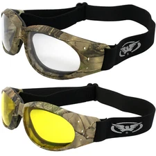 2 Pairs of Global Vision Eliminator Z 77 Padded Camo Frame Clear & Yellow Lens