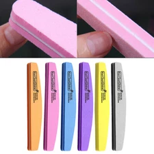 Hot Sale Half Moon Sponge Nail File Nail Polish Remove Double-Side Manicure Tool