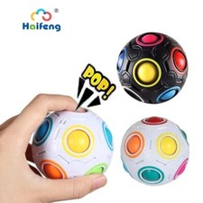 Pop Black Rainbow Fidget Ball Cube Fidget Toys Child Relaxing Toys Fidget Puzzle