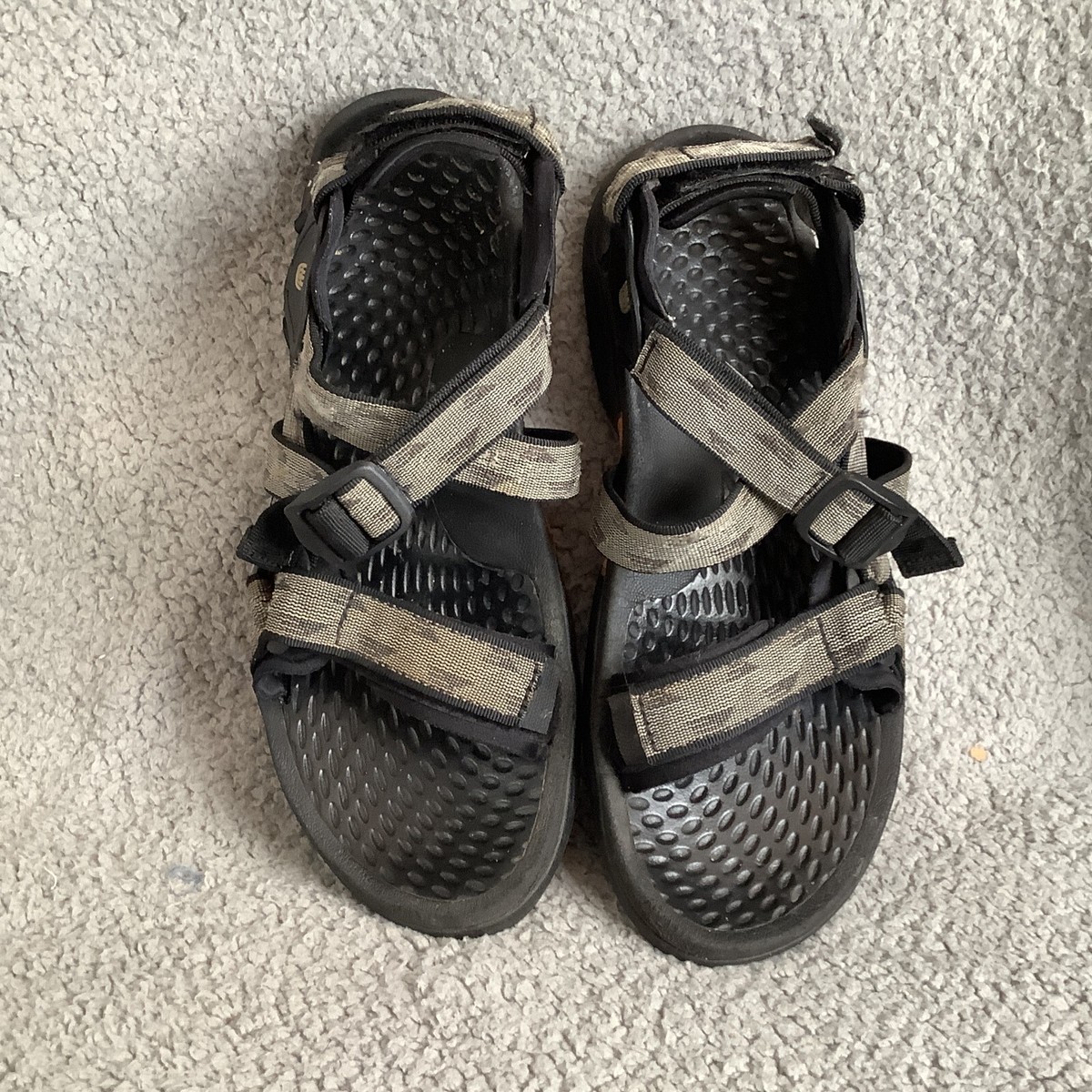 Teva Hiking Sandals Mens Size 10 Black Spider Rubber Outdoor 