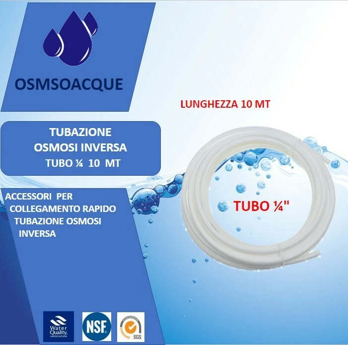 Tubo Per Osmosi Inversa DMFit – 10 Metri, 1/4 Di Pollice (6.4 Mm) – Colore Blu