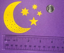 5 MOON STARS cardstock paper die cut embellishments ...