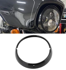 Black 7" Headlight Trim Ring For Harley Touring Electra Street Glide 1996-2022
