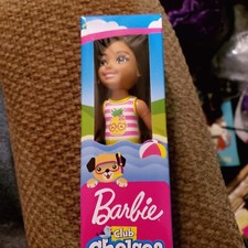Mattel Barbie Doll - CLUB CHELSEA Brunette Hair  Pineapple Bathing Suit GHV57