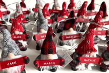 Ganz Hallmark Resin Gnome Dwarf Christmas Ornament 3" Personalized Name pick