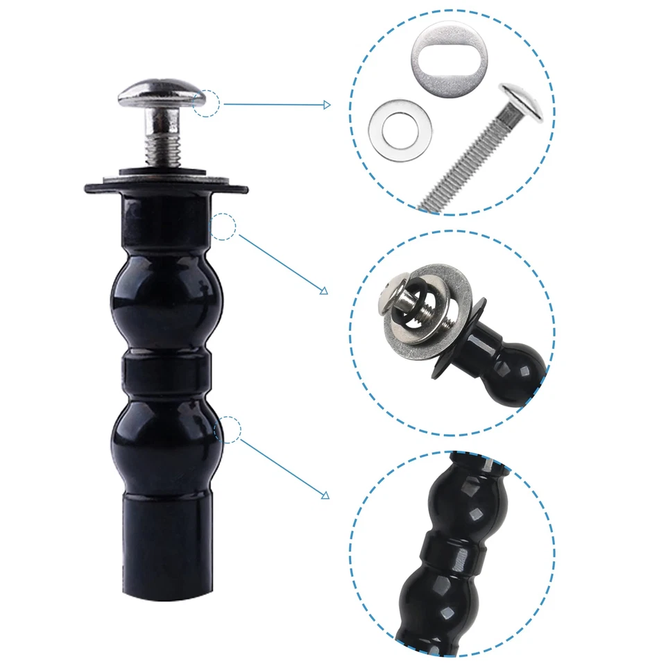 Pacote com 6 dobradiças universais para assento sanitário parafuso dobradiças para assento sanitário furo cego fixação... - Imagem 2 de 4