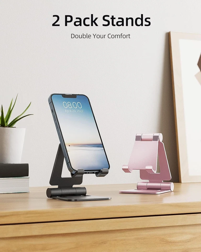 Multi-Compatible 2-Pack Phone Stand Holder - Perfect for Desktop or Travel Use - Image 4 of 4