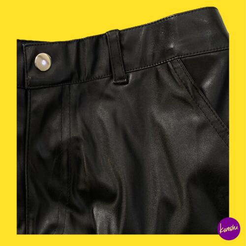 SLIKTA Pantaloni Unisex Casual Ecopelle, Clubbing, Cosplay, Costume, Nero, M - Foto 3 di 10