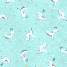 Robert Kaufman - Unicorn Meadow - Unicorns And Stars - Sky BTY