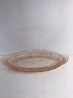 Jeannette Glass Pink Depression  Glass CHERRY BLOSSOM Oval Serving Platter 11”