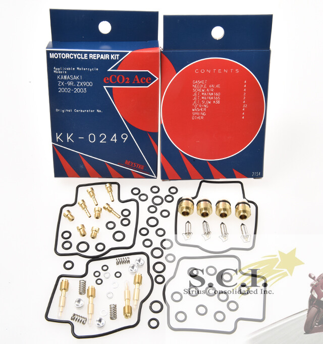 は KAWASAKI ZX-9R ZX900 KEYSTER CARBURETOR REBUILD REPAIR KIT FIXES 4