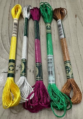 DMC Mouline Satin Embroidery Floss 5 Skeins Multiple Colors