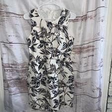 J. Crew Dress Sheath 4 Sleeveless 100% Cotton Floral Leaves EUC