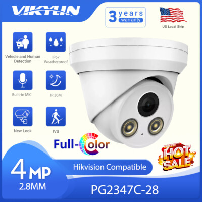 Hikvision Compatible 4K 4MP ColorVu IP Camera Full Color Mic CCTV POE Outdoor US