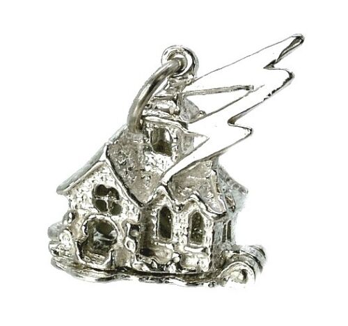 STERLING SILVER OPENING HAUNTED HOUSE CHARM       - 第 1/6 張圖片