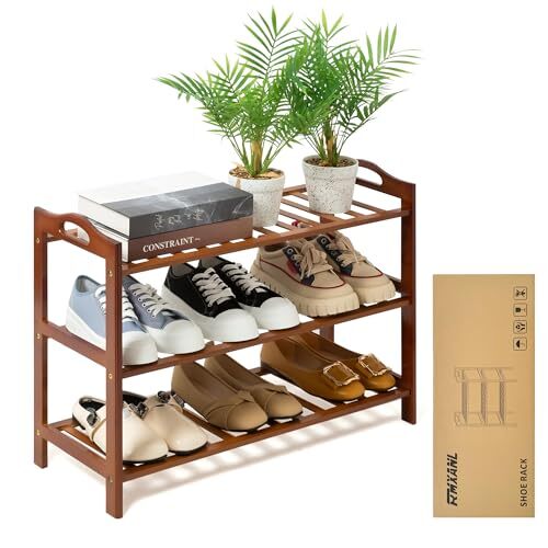 3-Tier Bamboo Shoe Rack – Free-Standing Shoe Organizer & Shelf