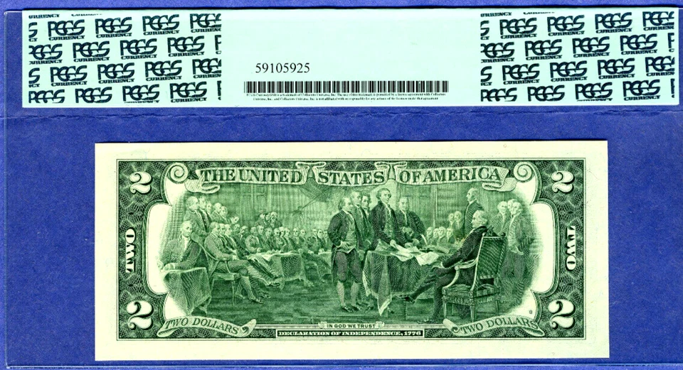 $2 STAR (( RETAINED OBSTRUCTION ERROR )) series 2003 PCGS 63 PPQ uncirculated - Image 3 of 3