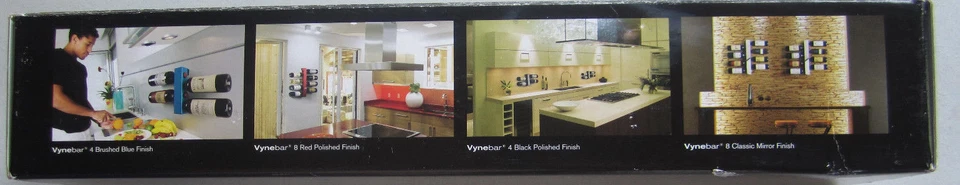 Vynebar 8 Bottle Wall Mounted Wine Rack Polished Black - Image 3 of 4