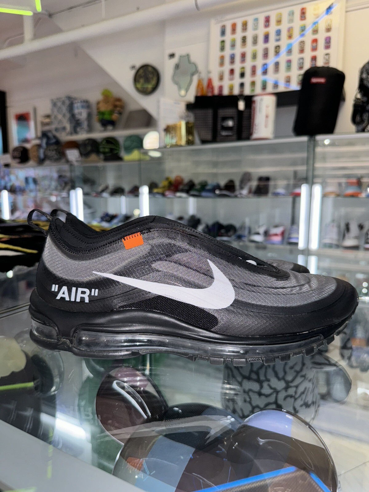 OFF WHITE X NIKE Taglia 11 Nike Air Max 97 x BIANCO SPORCO nere 2018 indossate coppie