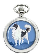 Collie on a Blue Field Pocket Watch