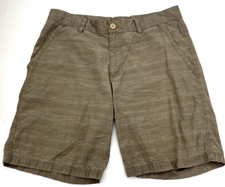 Columbia Men  s Flat Front Shorts Khaki Dot Size Waist 34 Iength 10  