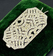 Vintage NWOT Clear Rhinestone Open Work Formal Hair Clip