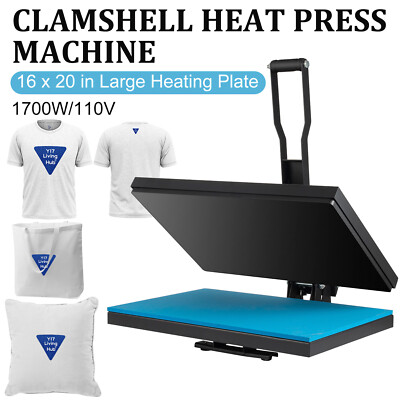 Heat Press Machine 16'' x 20'' Clamshell Sublimation Transfer for T-shirt Digital