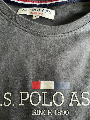 U.S. Polo ASSN. Grey cotton T-Shirt size L Slim Fit Excellent Condition - Picture 12 of 24