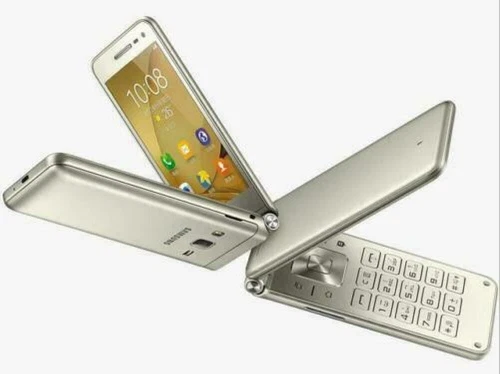 Samsung Galaxy Folder SM-G1600 Golden 2G RAM 16GB ROM 3.8" Android Flip Phone US - Picture 8 of 19