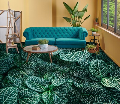 3D Green Leaf SKE1684 Floor Wall Paper Wall Print Decal Wall Deco Bea