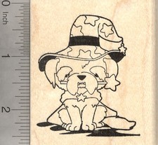 Halloween Labradoodle Dog Rubber Stamp, in Wizard Costume with Wand K25912 WM