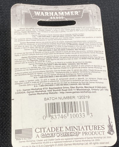 40K Praetorian Imperial Guard Commissar NIB Metal 8033A (C) OOP #1027 - Picture 2 of 2