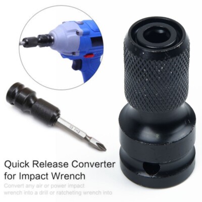 1/2inch Drive To 1/4inch Hex Drill Chuck Change Socket Adapter