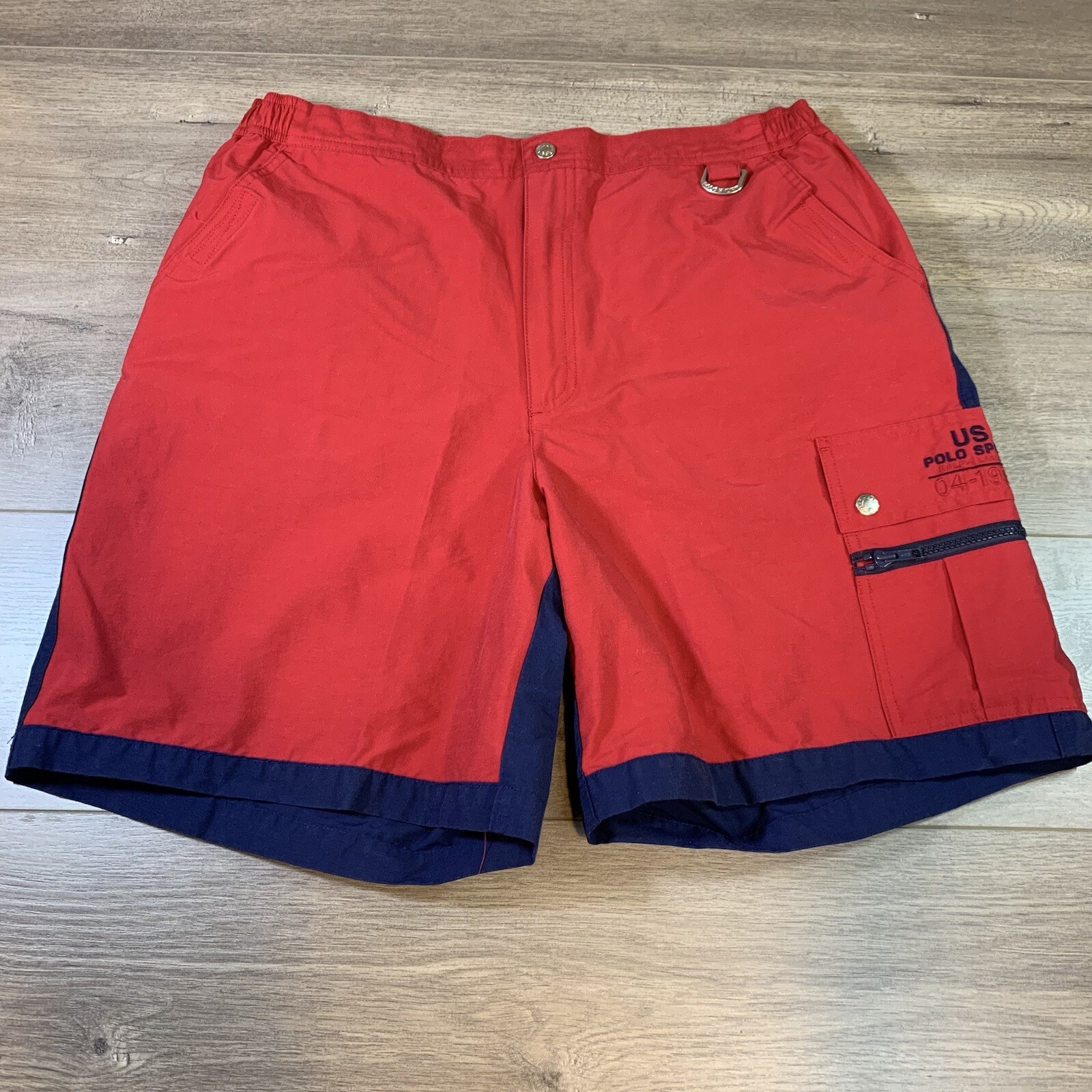 Vintage POLO SPORT Ralph Lauren Swim Trunks Men’s XL Red Navy US 04-1996