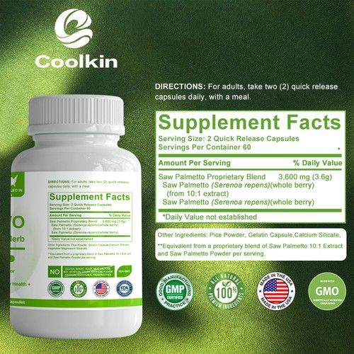 Saw Palmetto Capsules 3600mg -Premium Prostate Health Support Supplement for Men - Picture 2 of 13