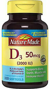 Nature Made Vitamin D3 2000iu 320 Ct Soft Gels