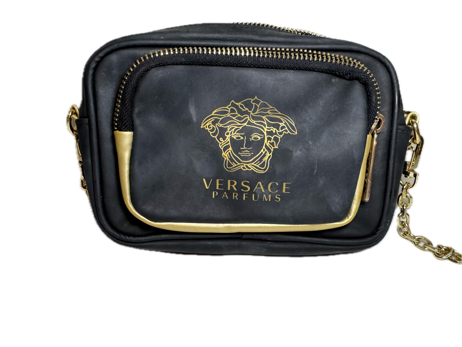 Versace Gold Medusa Logo Chain Strap Crossbody Handbag