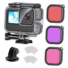 Waterproof Case with 3 Pack Dive Filters for Hero 12 11 10 9 12/11/10/9 Case