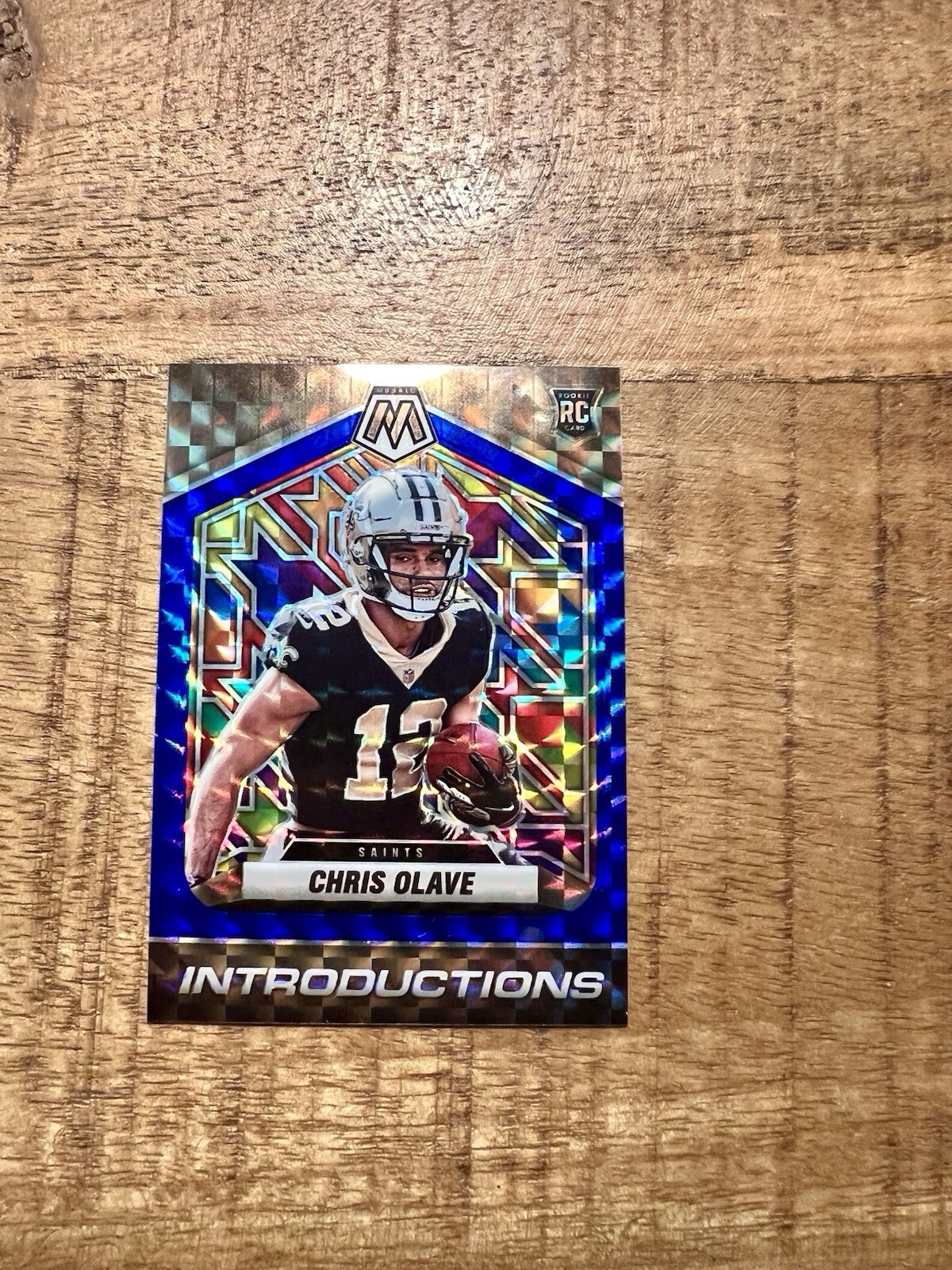 2022 PANINI MOSAIC CHRIS OLAVE BLUE MOSAIC PRIZM RC INTRODUCTIONS #/99 T8697