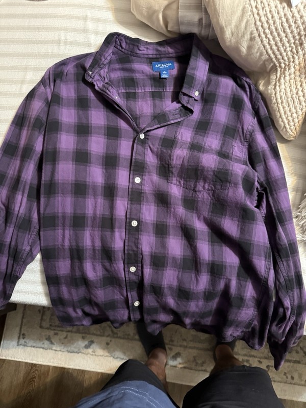 Arizona Men's Long Sleeve Shirt Button-Up, Large